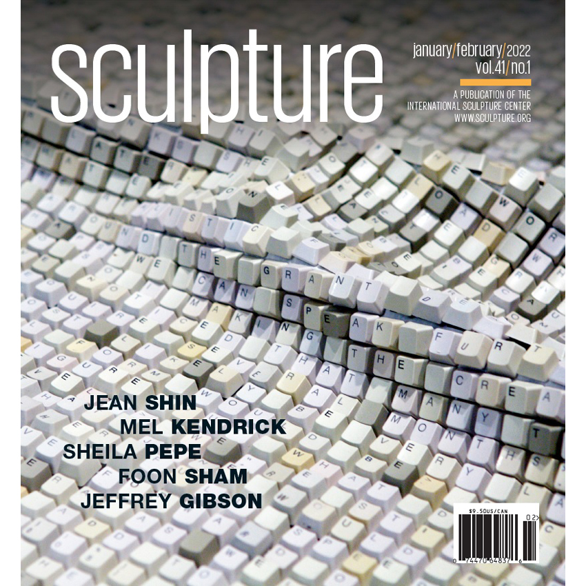 Cover of Jan Feb Sculpture Magazine featuring Professor Sham