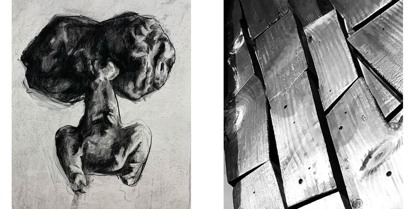 images of artwork by Danielle Ortiz Leizman and Kenneth Hiller