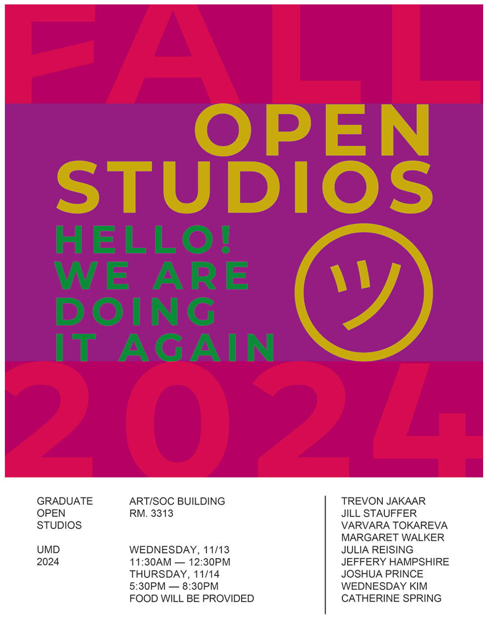 MFA open studios flyer