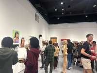 Picture of people looking at artworks