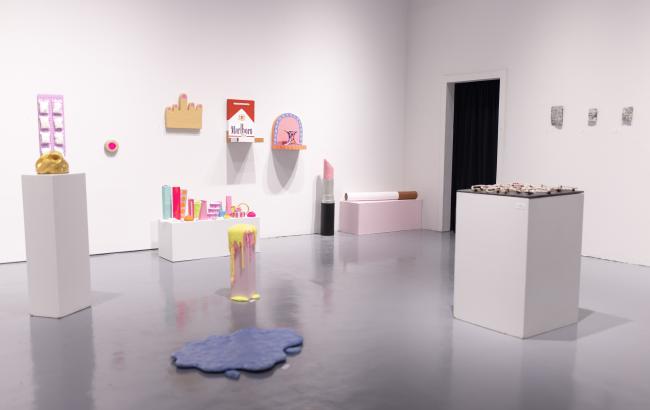 Work on view in the Maril Gallery